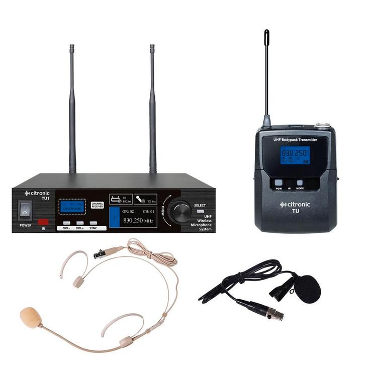 Citronic TU1-N Afstembaar UHF Draadloos Systeem 1 Headset, Muziek en Instrumenten, Microfoons