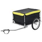 vidaXL Fietstrailer 65 kg zwart en geel, Fietsen en Brommers, Verzenden, Nieuw