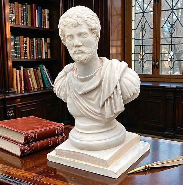 sculptuur, Busto imperatore romano Adriano - 43 cm - Steen, Antiquités & Art, Curiosités & Brocante