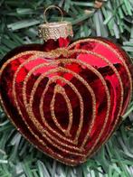 hart met witte en/of gouden decoratie, 6 stuks - Kerstballen, Nieuw