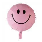 Helium Ballon Emoji Smile Lichtroze 45cm leeg, Verzenden