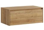 Wastafelkast Jelsey 100 cm Eiken Gemonteerd Badmeubel Lade, Verzenden, Nieuw