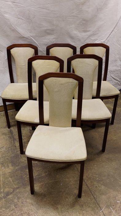 Gangsø Møbler - Eetkamerstoel (6) - Hout, Katoen, Textiel, Antiek en Kunst, Antiek | Meubels | Stoelen en Sofa's