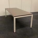 Drentea bureau 200x90 cm, in hoogte verstelbaar, Wit - bruin, Bureau