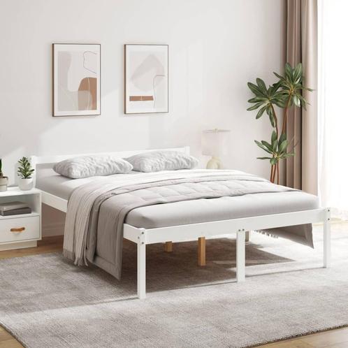 vidaXL Seniorenbed massief grenenhout wit 150x200 cm, Huis en Inrichting, Slaapkamer | Bedden, Nieuw, Verzenden