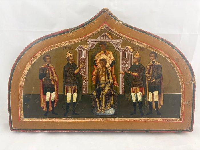 Icoon - Zeldzaam icoon van de Kroning met doornen - Hout, Antiquités & Art, Art | Art non-occidental