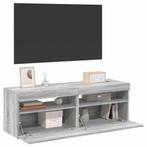 vidaXL Tv-meubels 2 st met LED-verlichting 60x35x40 cm grijs, Huis en Inrichting, Verzenden, Nieuw