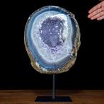 Natuurlijke Amethist-Agaat Druse met Calcietkristallen op, Collections, Minéraux & Fossiles