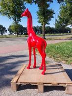 Beeld, 100 cm high giraffe red color - 100 cm - laminaat
