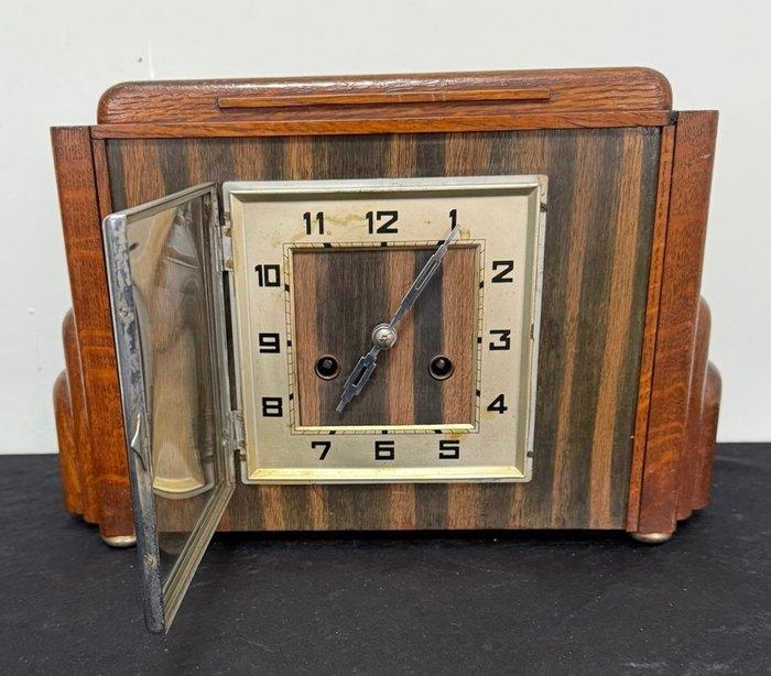 Amsterdamse School, Art Deco Pendule - Eikenhout - 1920-1930, Antiek en Kunst, Kunst | Designobjecten