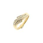 Gouden ring met diamant | 0,095 ct. (luxe ring, geelgoud), Handtassen en Accessoires, Ringen, Gebruikt, Overige kleuren, Ophalen of Verzenden