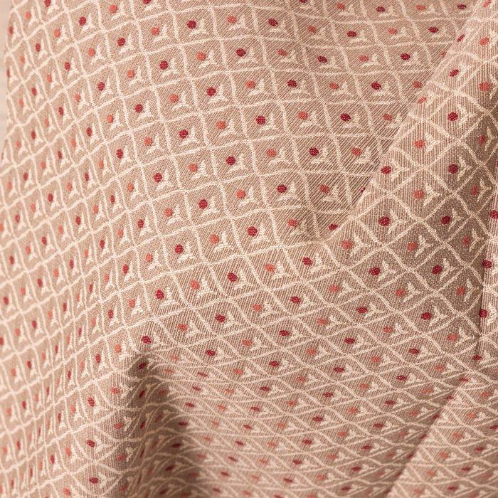 Hoogwaardige Gobelin-stof – Taupe met rode en oranje stippen, Antiek en Kunst, Antiek | Tapijten, Tafelkleden en Textiel