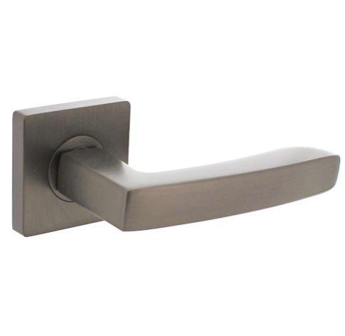 Intersteel deurklink Minos op vierkant rozet antraciet grijs, Doe-het-zelf en Bouw, Hang- en Sluitwerk, Klink of Kruk, Nieuw, Overige materialen