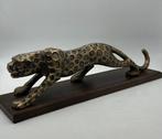 sculptuur, Panthère - 63 cm - Metaal, Aluminium, Hout