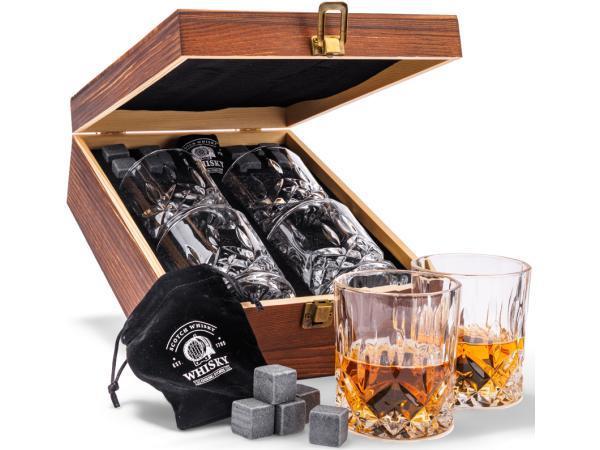 Veiling - Whisky Set met 8 Koelstenen en 4 Whiskey Glazen, Tickets en Kaartjes, Kortingen en Cadeaubonnen