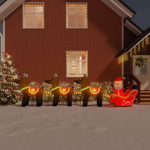 vidaXL Décoration gonflable de Père Noël et renne à LED, Divers, Noël, Neuf, Envoi