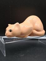Émaux de Longwy - sculptuur, Chat Couché - 8 cm - Craquelée, Antiek en Kunst