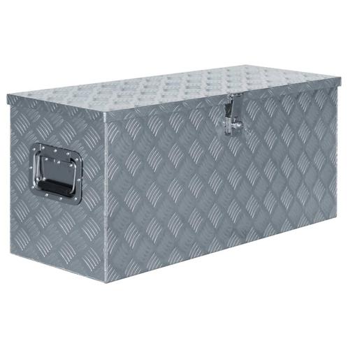 vidaXL Opbergkist 90,5x35x40 cm aluminium zilverkleurig, Doe-het-zelf en Bouw, Gereedschapskisten, Nieuw, Verzenden