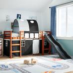 vidaXL Kinderhoogslaper met tunnel 80x200 cm grenenhout wit, Verzenden, Nieuw