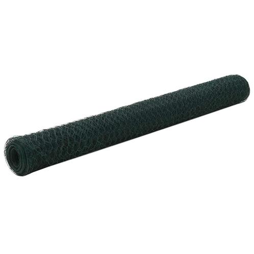 vidaXL Kippengaas 25x1,2 m staal met PVC coating groen, Tuin en Terras, Tuinhekken en Hekwerk, Nieuw, Verzenden