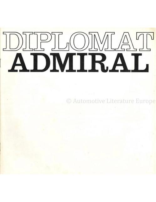 1971 OPEL DIPLOMAT / ADMIRAL BROCHURE NEDERLANDS, Boeken, Auto's | Folders en Tijdschriften, Ophalen of Verzenden