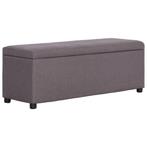 vidaXL Bankje met opbergvak 116 cm polyester taupe, Verzenden, Nieuw