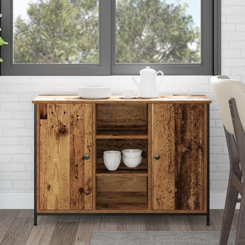 vidaXL Dressoir Oud Hout 100x35x70 cm Geengineerd Hout en, Maison & Meubles, Armoires | Dressoirs, Envoi