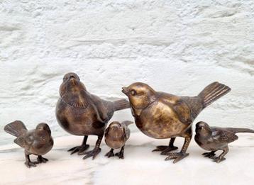 Figurine - A bird family (5) - Bronze