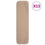 vidaXL Trapmatten 15 st anti-slip rechthoekig 75x20 cm beige, Verzenden