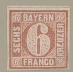 Beieren - 6 Kreuzer, lichtbruin, 1e druk, open cirkel,, Gestempeld