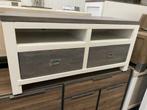 Tv-dressoir landelijk wit, donker bovenblad (nieuw, outlet)