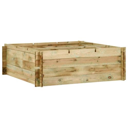 vidaXL Plantenbak 120x120x40 cm geïmpregneerd grenenhout, Tuin en Terras, Bloempotten, Nieuw, Verzenden