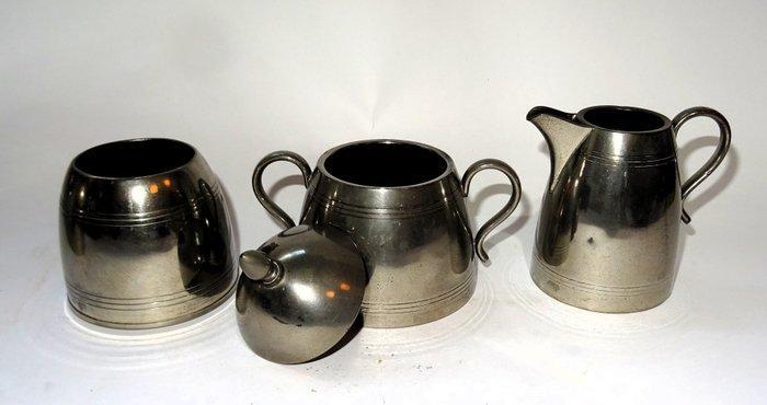 Koffie- en theeservies (4) - zilvertin, Antiek en Kunst, Kunst | Designobjecten