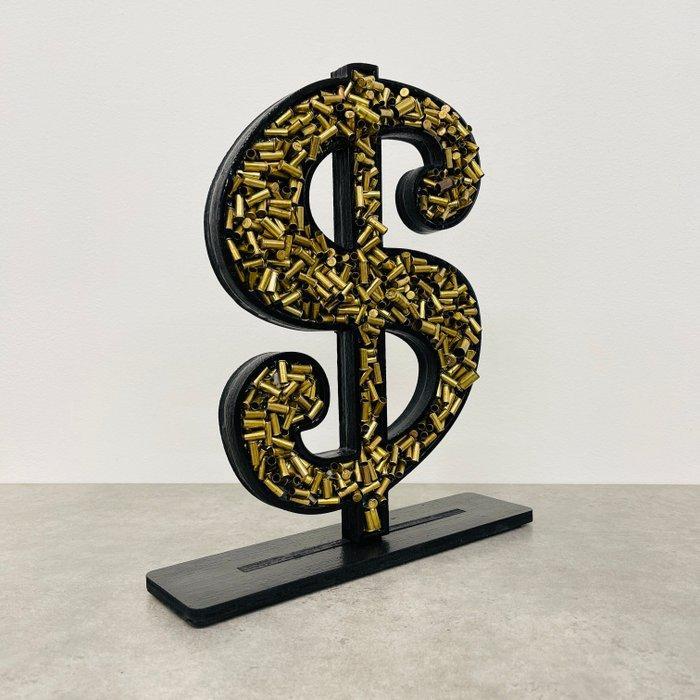 AIIROH - Wood Sculpture - Dollars - Bullets, Antiek en Kunst, Kunst | Designobjecten