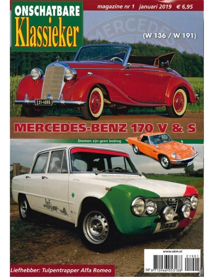 2019 ONSCHATBARE KLASSIEKER MAGAZINE 01 NEDERLANDS, Boeken, Auto's | Folders en Tijdschriften, Ophalen of Verzenden