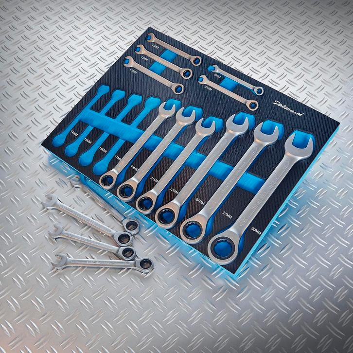 Datona 15-delige steek-ringratelset in PRO softmodule -, Doe-het-zelf en Bouw, Gereedschap | Handgereedschap, Ophalen of Verzenden