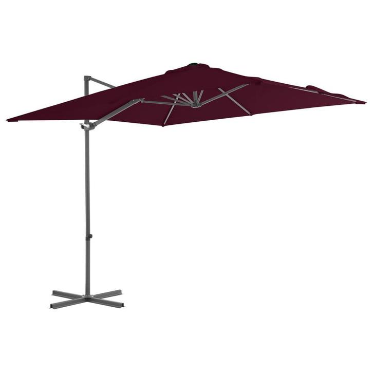 Zweefparasol Bordeaux | Tweede Kansje | Ruime zonwering, Tuin en Terras, Parasols, 2 tot 3 meter, Kantelbaar, Nieuw, Zweefparasol
