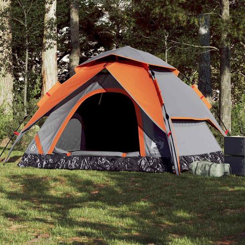 vidaXL Koepeltent 5-persoons snelontgrendeling grijs en, Caravans en Kamperen, Tenten, Nieuw, Verzenden