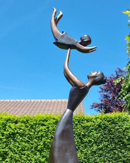 sculptuur, Mother and child - 160 cm - Brons, Antiek en Kunst, Curiosa en Brocante