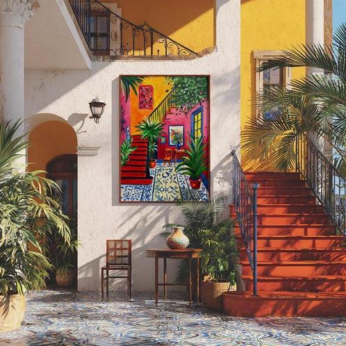 E. García - PATIO HABANERO XL (NO RESERVE), Antiek en Kunst, Kunst | Schilderijen | Modern