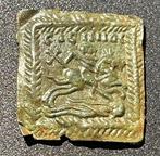 Byzantijns Brons Uiterst zeldzaam icoon met afbeelding St.