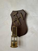 Antik – Grubenlampe mit Wandhalterung aus Messing - Lampe -
