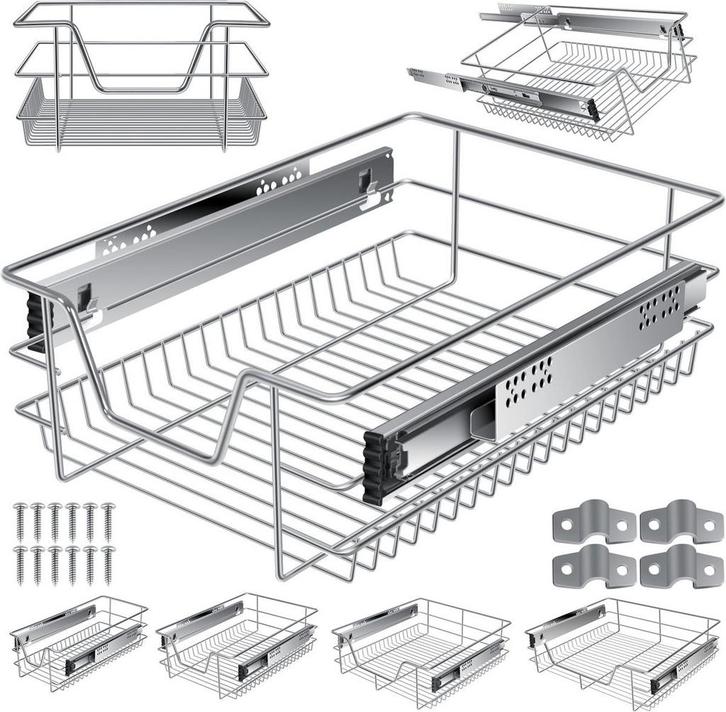 Keukenlade - Telescopische lade - 40 cm - Zilver - KESSER®, Huis en Inrichting, Woonaccessoires | Overige, Verzenden