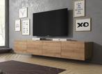 TV-Meubel Eiken - Hangend of staand - 150x32x43 cm tv kast, Maison & Meubles, Armoires | Mobilier de télévision, Verzenden