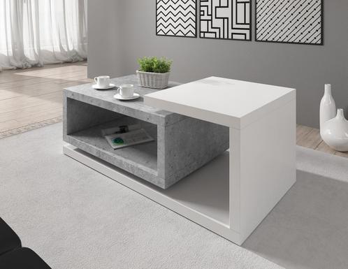 Salontafel Bello - Beton - Wit - 120 cm, Maison & Meubles, Tables | Tables de salon, Envoi