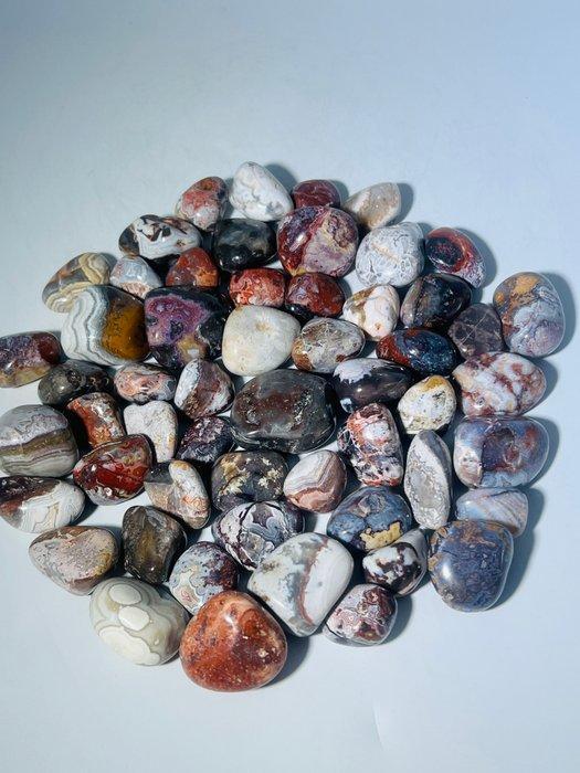 ***NO RESERVE*** Crazy Lace Agate Getrommelde stenen – 1kg, Collections, Minéraux & Fossiles