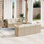 vidaXL 8-delige Loungeset met kussens poly rattan beige, Verzenden, Nieuw, Loungeset