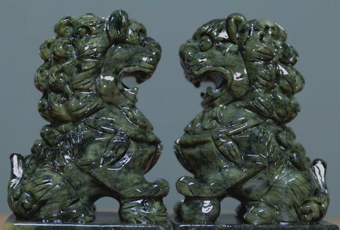 Nefriet Nefriet Jade Fu Dog (Foo Dog) Guardian set - Hoogte:, Collections, Minéraux & Fossiles