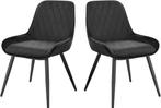 2x eetkamerstoelen - zwarte stoel met frame - fluweel, Huis en Inrichting, Verzenden, Nieuw