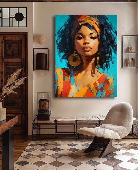 Canvas Fit - Alberto Ricardo - Rostro estructurado, Antiek en Kunst, Kunst | Niet-Westerse kunst